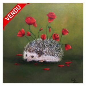 "Hérisson aux pousses de coquelicots"